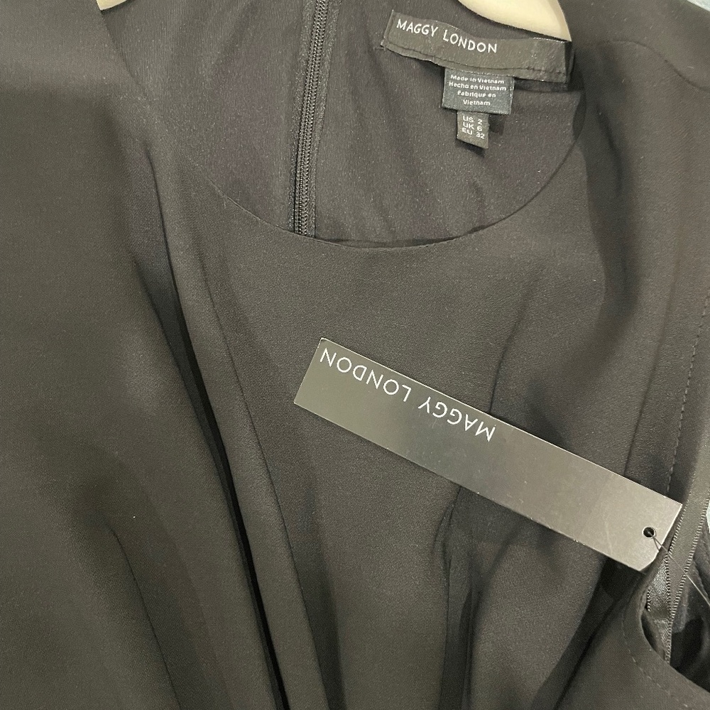 NWT Maggy London Black Midi Dress (Size 2) - Picture 5 of 5